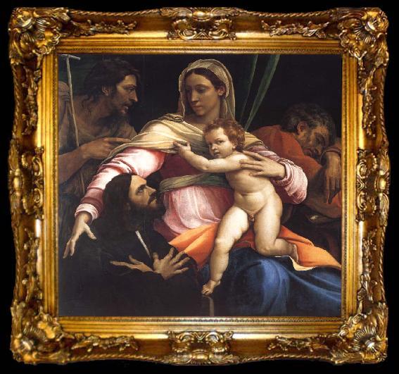 framed  Sebastiano del Piombo The Madonna and Child with Saints Joseph and John the Baptist and a Donor, ta009-2